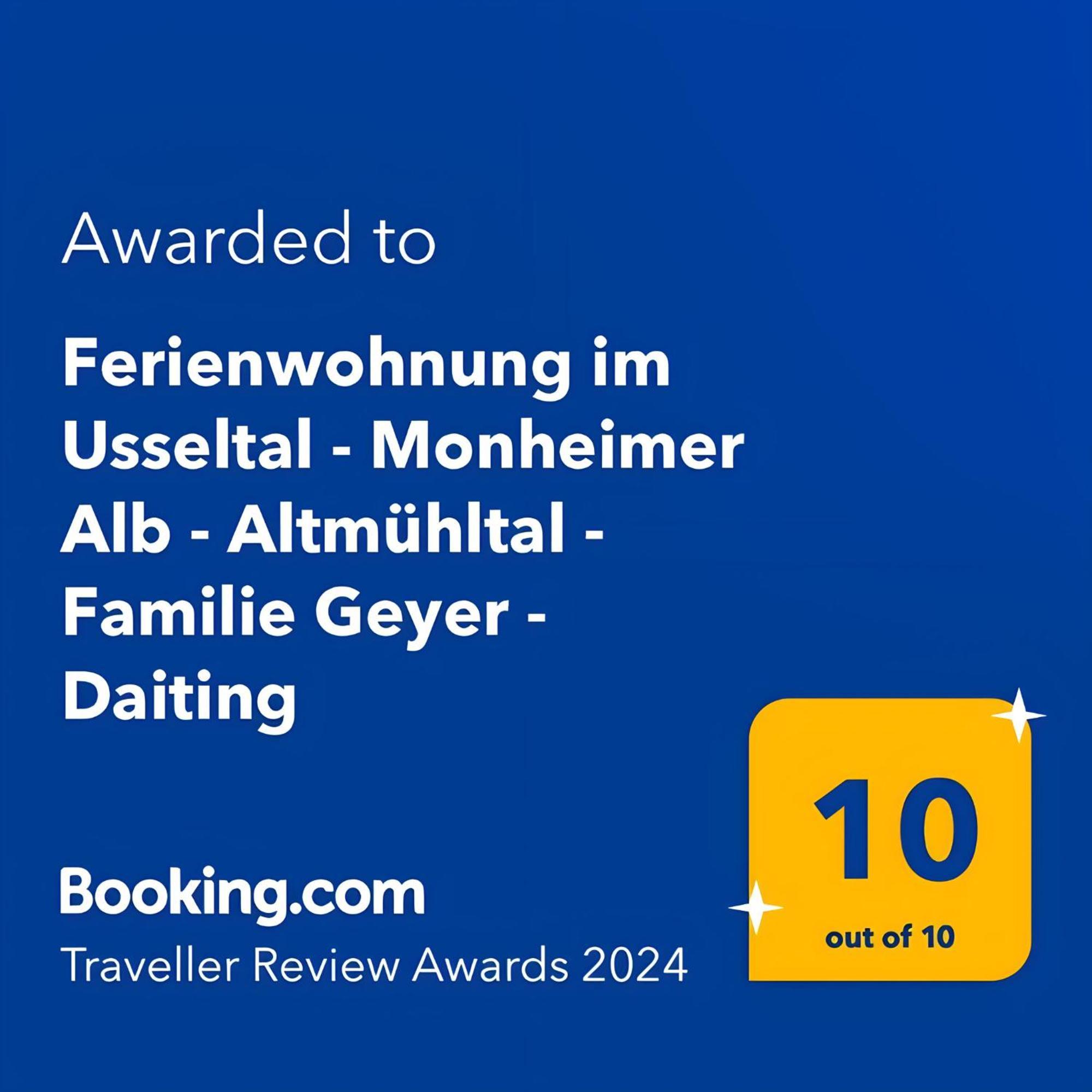 Ferienwohnung Im Usseltal - Zirben Spa - Monheimer Alb - Altmuehltal - Familie Geyer Daiting Monheim  Екстер'єр фото